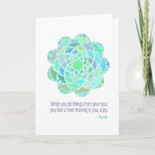 Mandala Rumi Joy Quote Karte