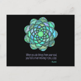 Mandala Rumi Joy Quote Postkarte