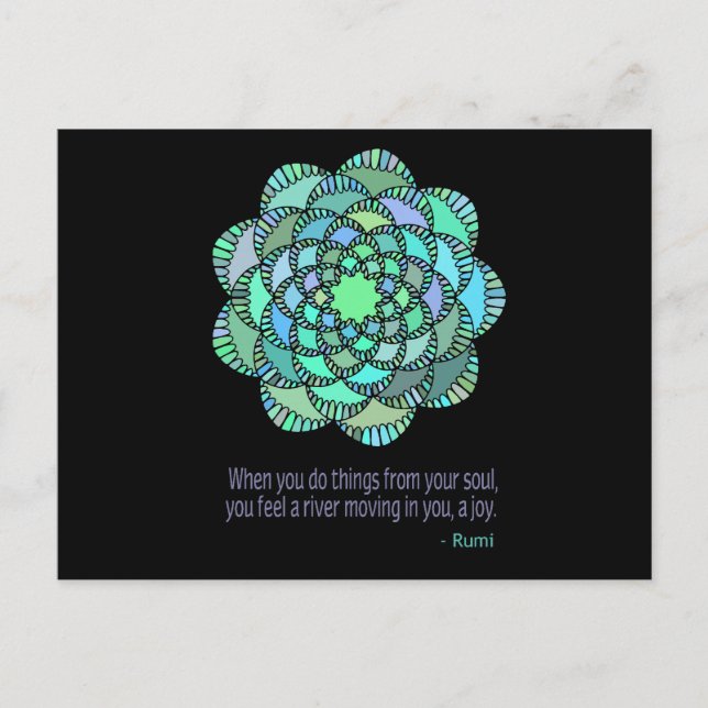 Mandala Rumi Joy Quote Postkarte (Vorderseite)