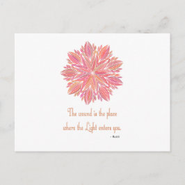 Mandala Rumi Wound Zitat Postkarte
