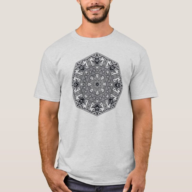 Mandala-runde Verzierung T-Shirt (Vorderseite)