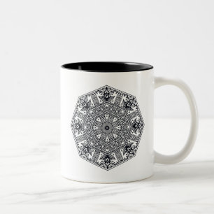 Mandala-runde Verzierung Zweifarbige Tasse