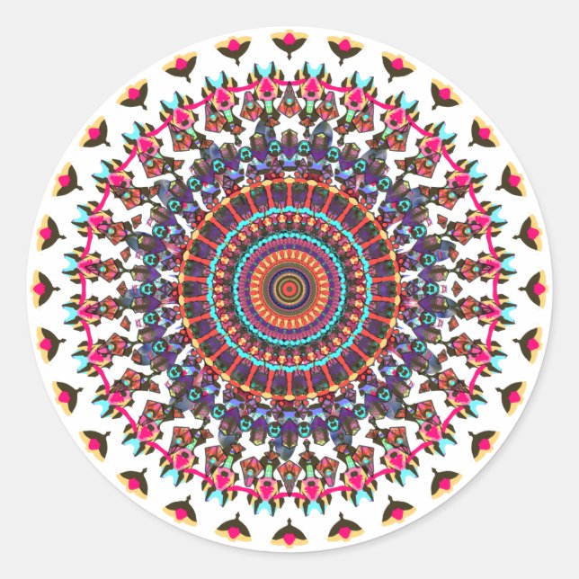 Mandala Runder Aufkleber (Vorderseite)