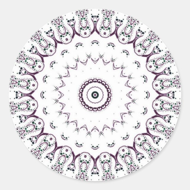 Mandala Runder Aufkleber (Vorderseite)