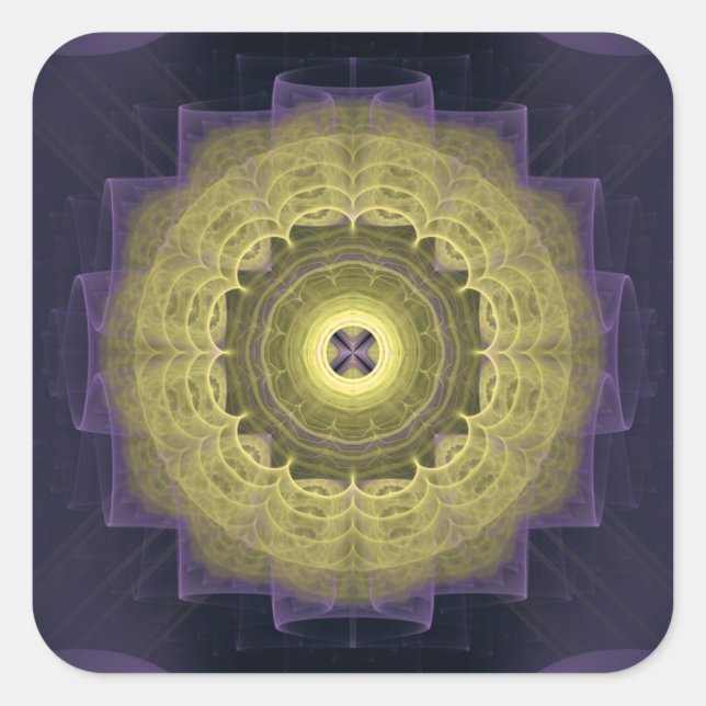 Mandala rundes Muster Quadratischer Aufkleber (Vorderseite)
