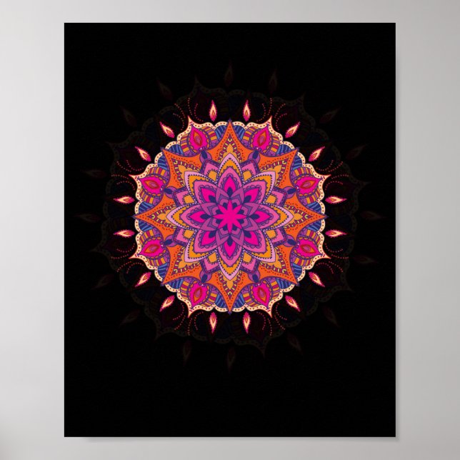 Mandala Sacred Geometry Prana Kunst, Dichtung und  Poster (Vorne)