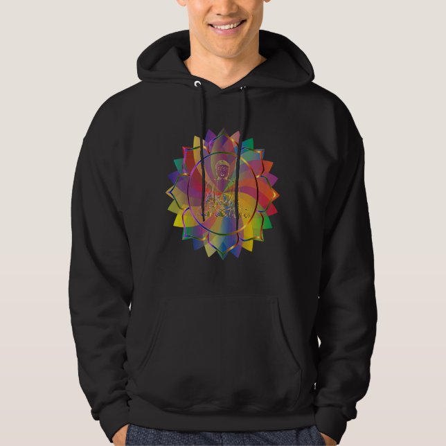 Mandala Sacred Geometry Prana Yoga Mantra Om Hoodie (Vorderseite)