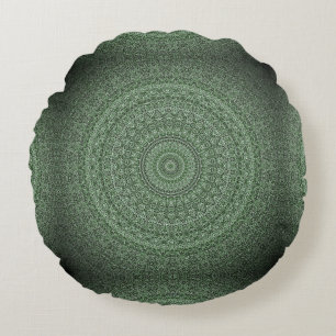Mandala Sage Green - HAMbWG Rundes Kissen