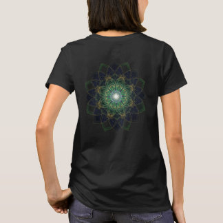 Mandala Sagrado Cósmico: Elegancia en Oro, Esmeral T-Shirt