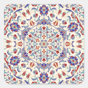 Mandala-Schönheit: Farbige kulturelle Mosaik Quadratischer Aufkleber