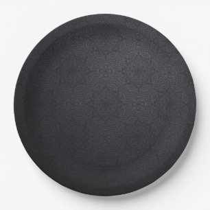 Mandala, schwarz pappteller