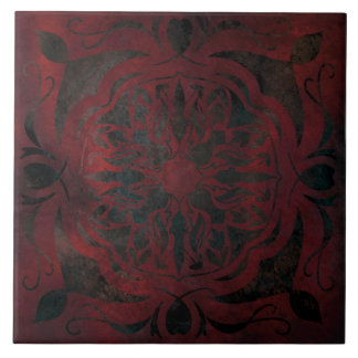 Mandala schwarz-romantische Keramik Fliese