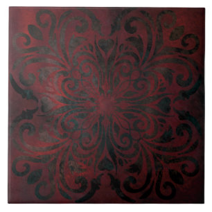 Mandala schwarz-romantische Keramik Fliese
