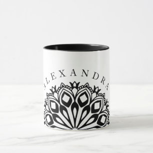 Mandala, Schwarz-Weiß Tasse