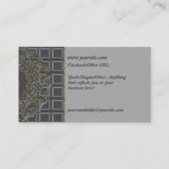 Mandala Silver Einführungskarte Visitenkarte (Vorderseite)