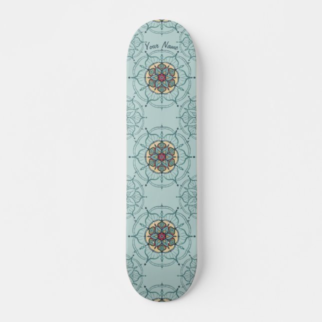 Mandala Skateboard mit Ihrem Namen (Vorne)