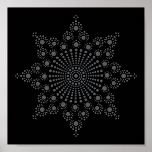 Mandala Snowflake Mustervorlage Poster