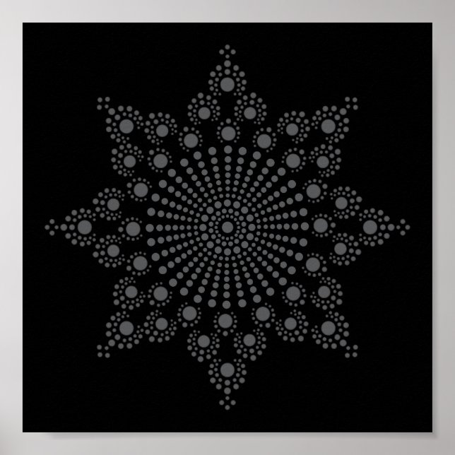 Mandala Snowflake Mustervorlage Poster (Vorne)