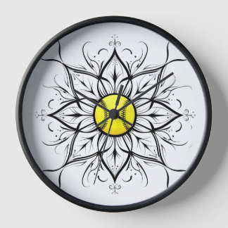 Mandala Softball Wall Clock Uhr