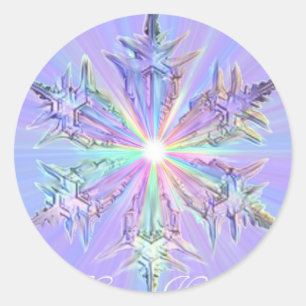 Mandala Sparkle Glitzer Snowflake Runder Aufkleber