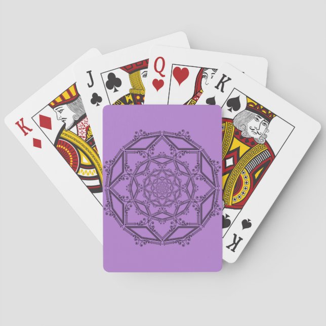 Mandala Spielkarten Lila Ihre Farben (Rückseite)