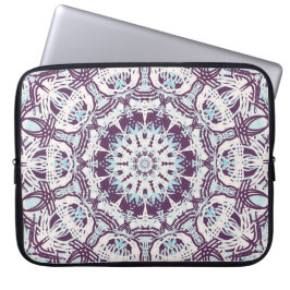 Mandala Spiritual Kaleidoscope Blue Purple White Laptopschutzhülle