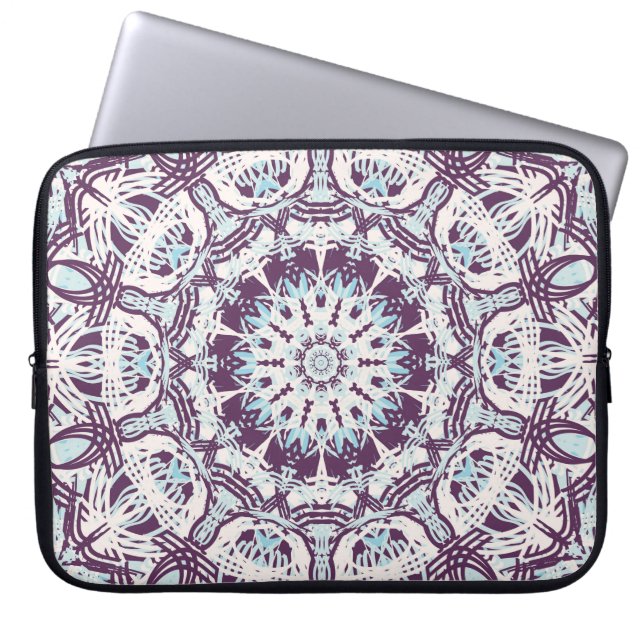 Mandala Spiritual Kaleidoscope Blue Purple White  Laptopschutzhülle (Vorderseite)