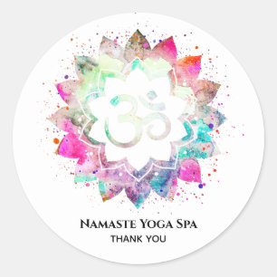 *~* Mandala Spirituelle OM Symbol Lotus Blume Runder Aufkleber