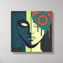 Mandala-Split-Gesicht-Abstraktkunst