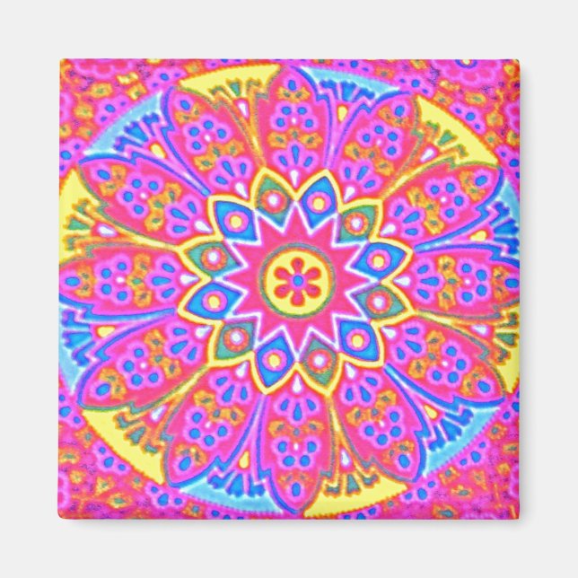 Mandala Square Magnet (Vorne)