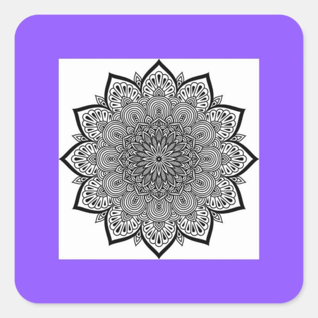 Mandala Square Sticker (Vorderseite)