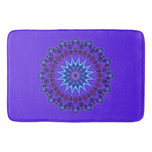 Mandala Star in violett blau + dein Backg. Ideen Badematte