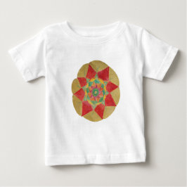 Mandala Star Kleinkind Ruffle T-Shirt, White Baby T-shirt