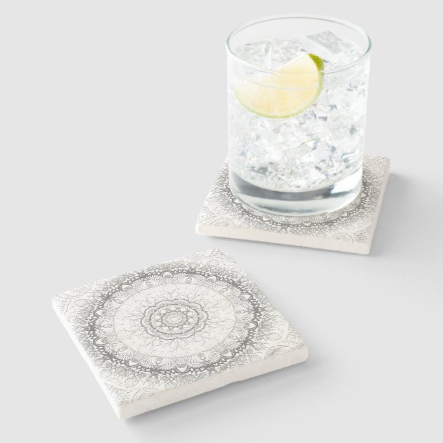 Mandala Steinuntersetzer (Seitenansicht)