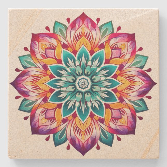 Mandala Steinuntersetzer (Vorderseite)