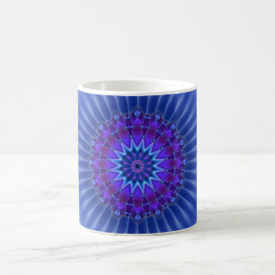 Mandala-Stern in blau   Königliche Blume Tasse