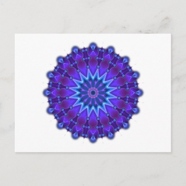 Mandala-Stern in blau Postkarte (Vorderseite)