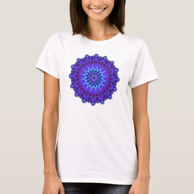 Mandala-Stern in blau T-Shirt (Vorderseite)