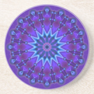 Mandala-Stern in Blau Violett Getränkeuntersetzer