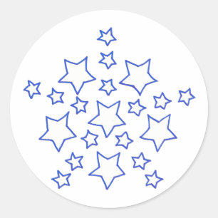 Mandala Sterne Sternenmuster, blau, Aufkleber