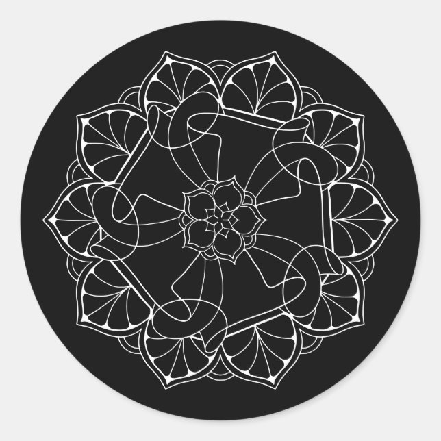 Mandala-Sticker Runder Aufkleber (Vorderseite)