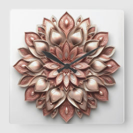 Mandala-Stil-Ornament Quadratische Wanduhr