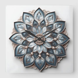 Mandala-Stil-Ornament Quadratische Wanduhr