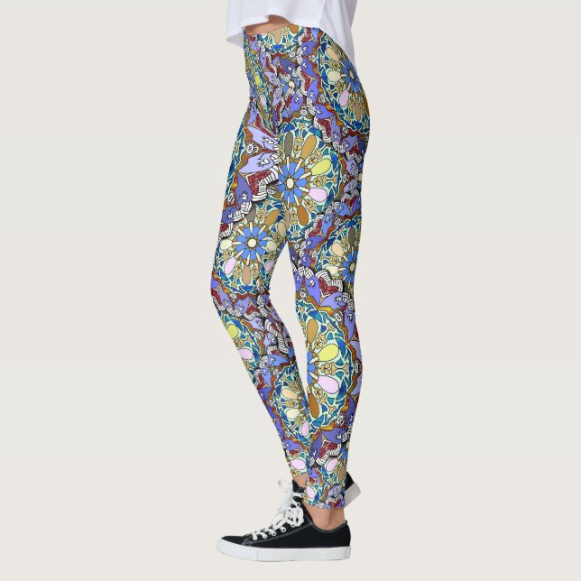 Mandala Style Doodle Art Layers Leggings (Links)
