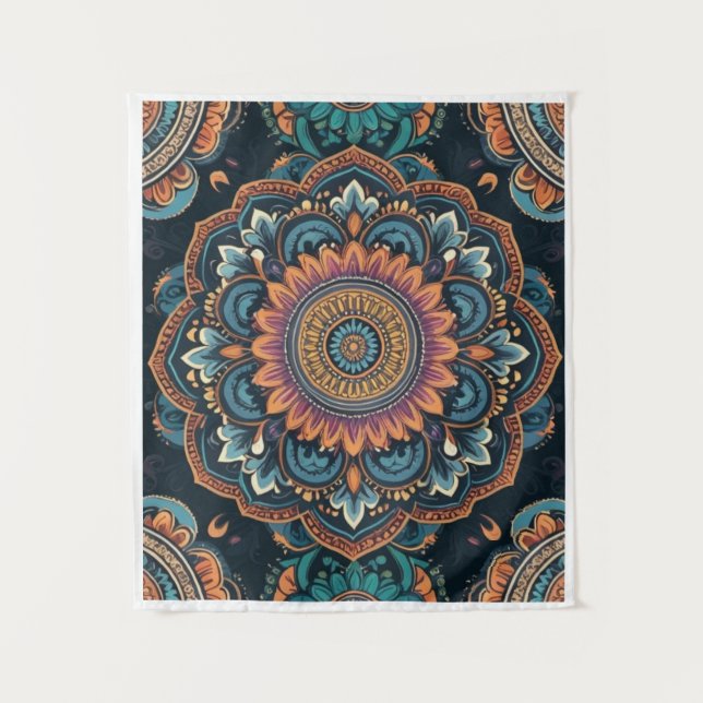 Mandala Tapestry Wandteppich (Vorderseite)
