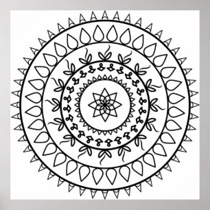 Mandala tattoo spiritueller Kreis Poster