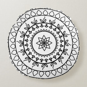 Mandala tattoo spiritueller Kreis Rundes Kissen