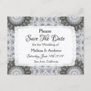 Mandala Themed Wedding Save the Date Ankündigungspostkarte