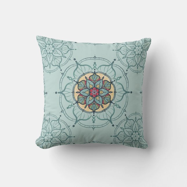 Mandala Throw Pillow Kissen (Vorderseite)