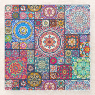 Mandala Tile Glasuntersetzer
